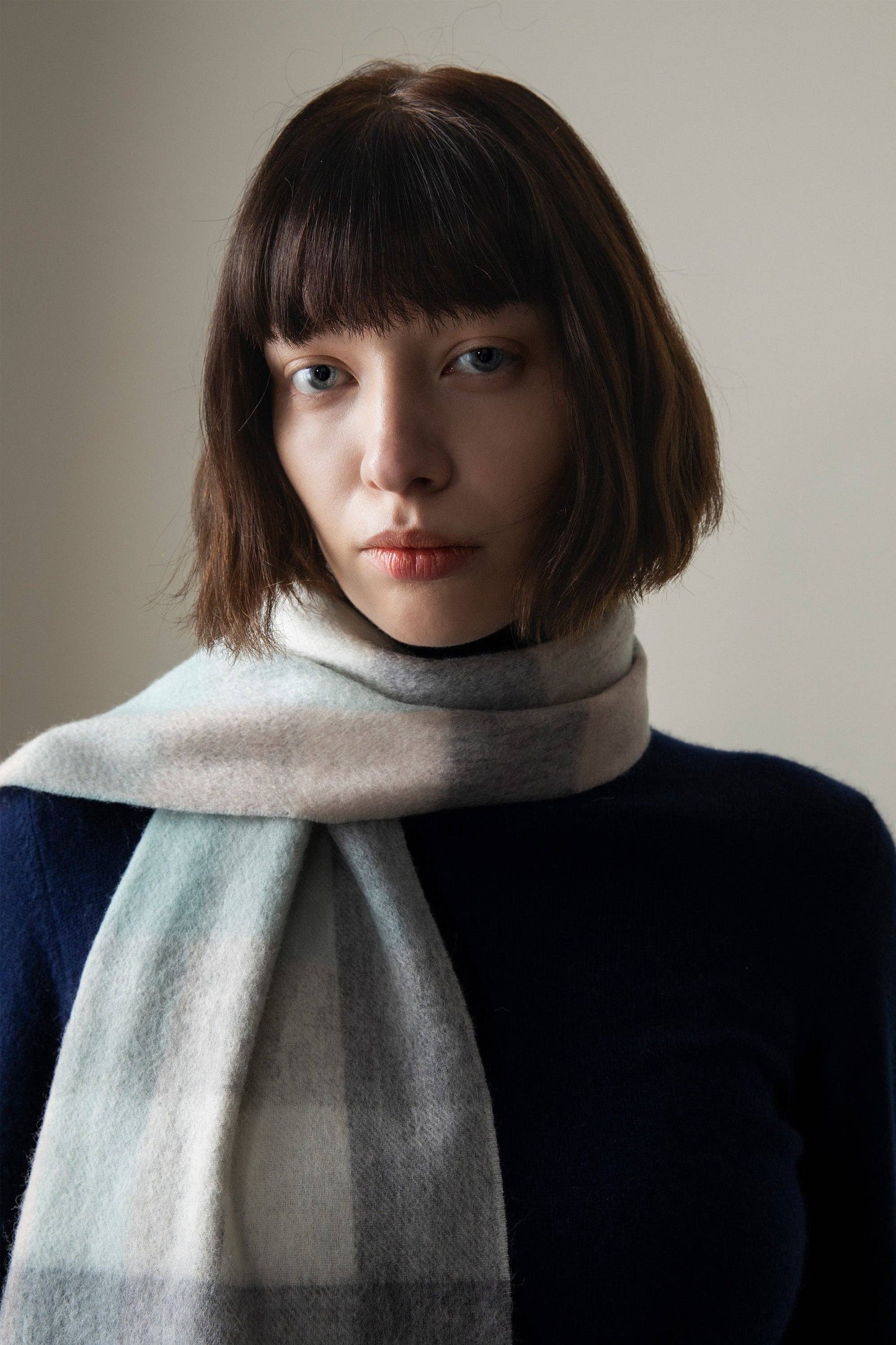 Lambswool Scarf | Brume Square Check