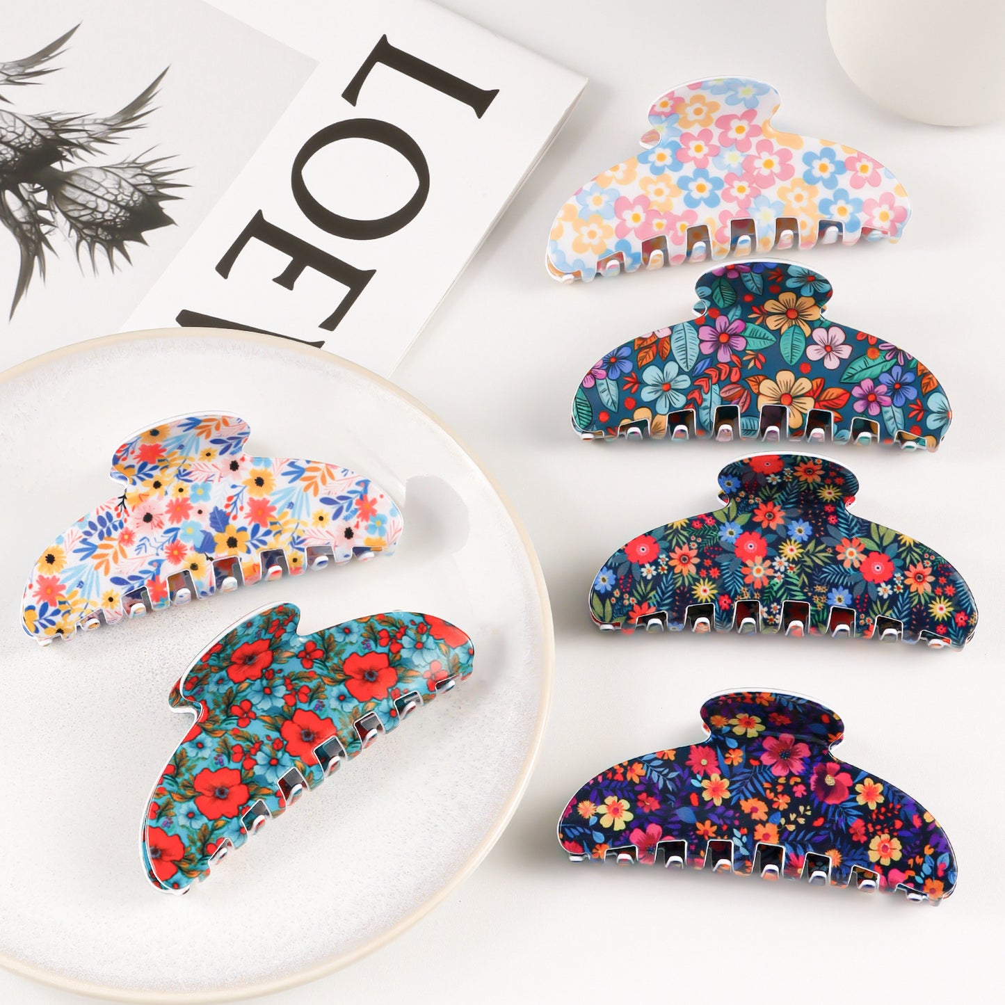 Floral Hair Claw | Multi Coloured