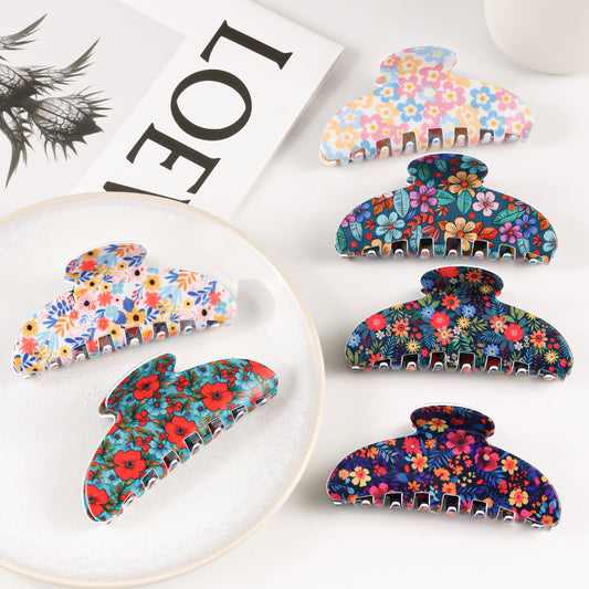 Floral Hair Claw | Multi Coloured