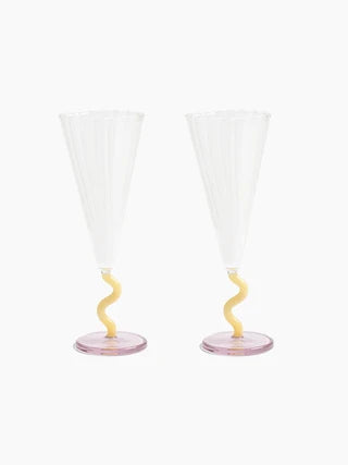 Flute Curve - Caramel | Set of 2