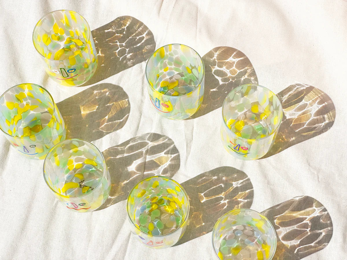 Funfetti Faces Glass Tumbler