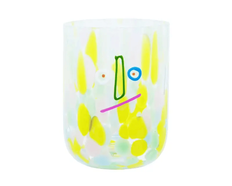 Funfetti Faces Glass Tumbler