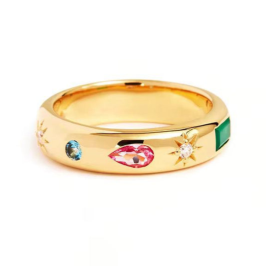 Gem Band Rings | Silver & Gold