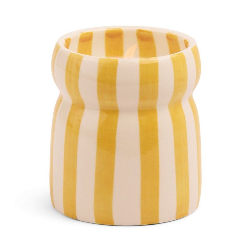 Cabana Striped Ceramic Candle | Gold Coast