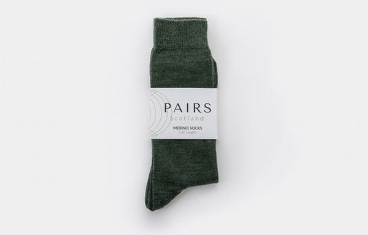 Merino Calf Length Socks | Green