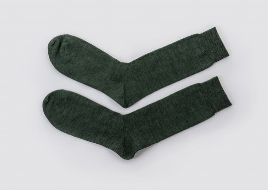 Merino Calf Length Socks | Green