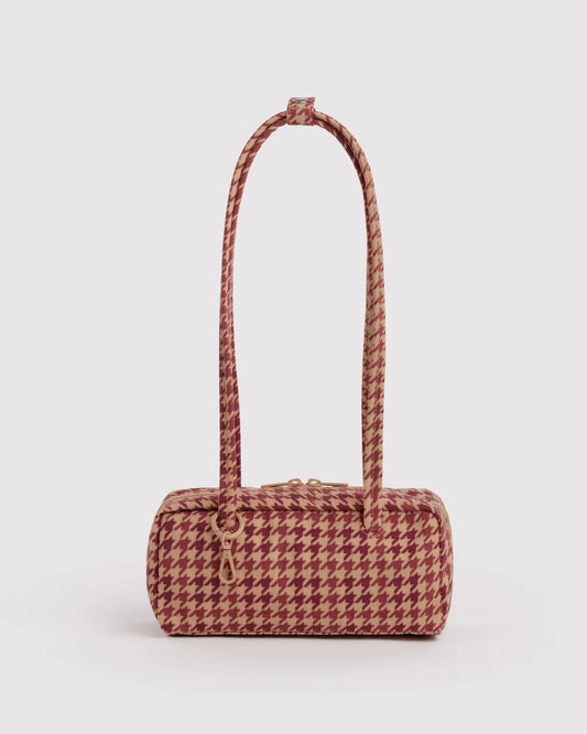 Small Bowler Bag | Tan Houndstooth