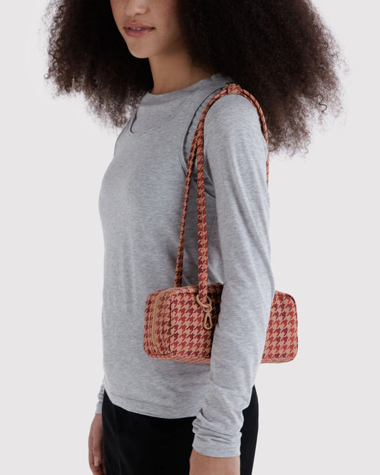 Small Bowler Bag | Tan Houndstooth