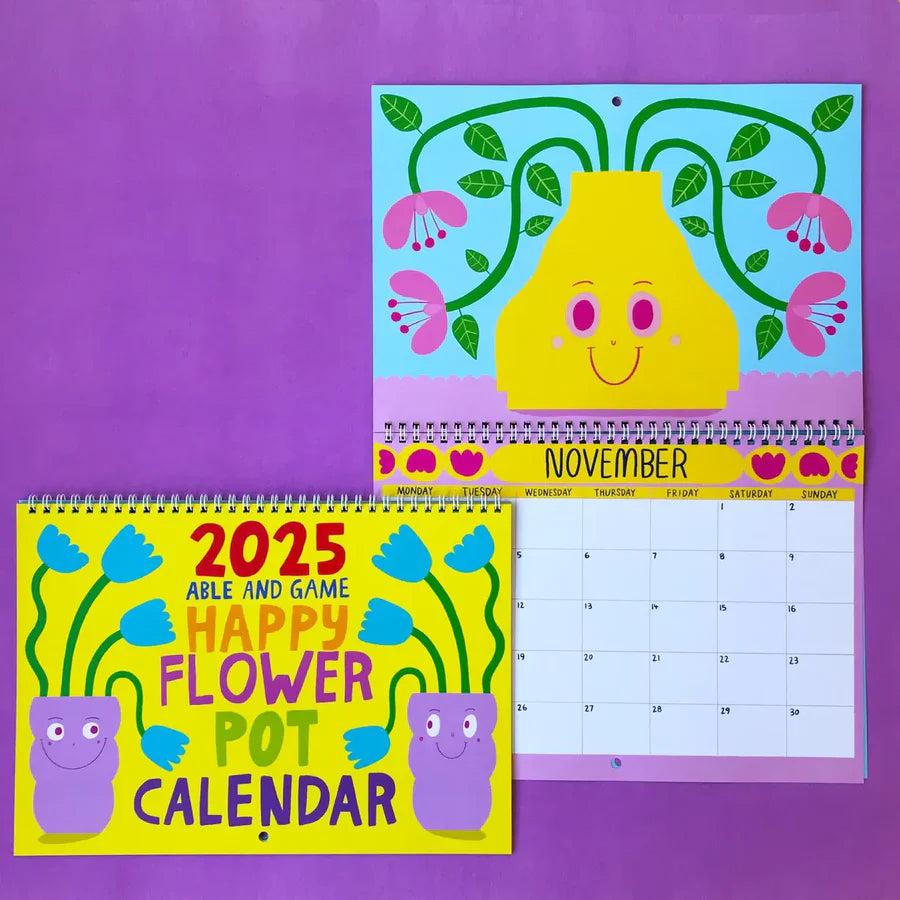 2025 Calendar | Happy Flower Pot Calendar