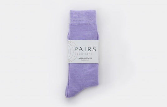 Merino Calf Length Socks | Lilac