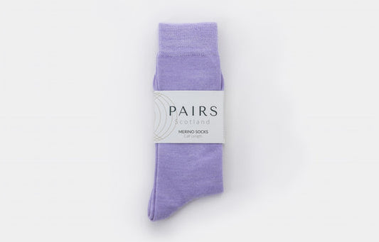 Merino Calf Length Socks | Lilac