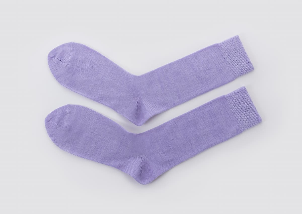 Merino Calf Length Socks | Lilac