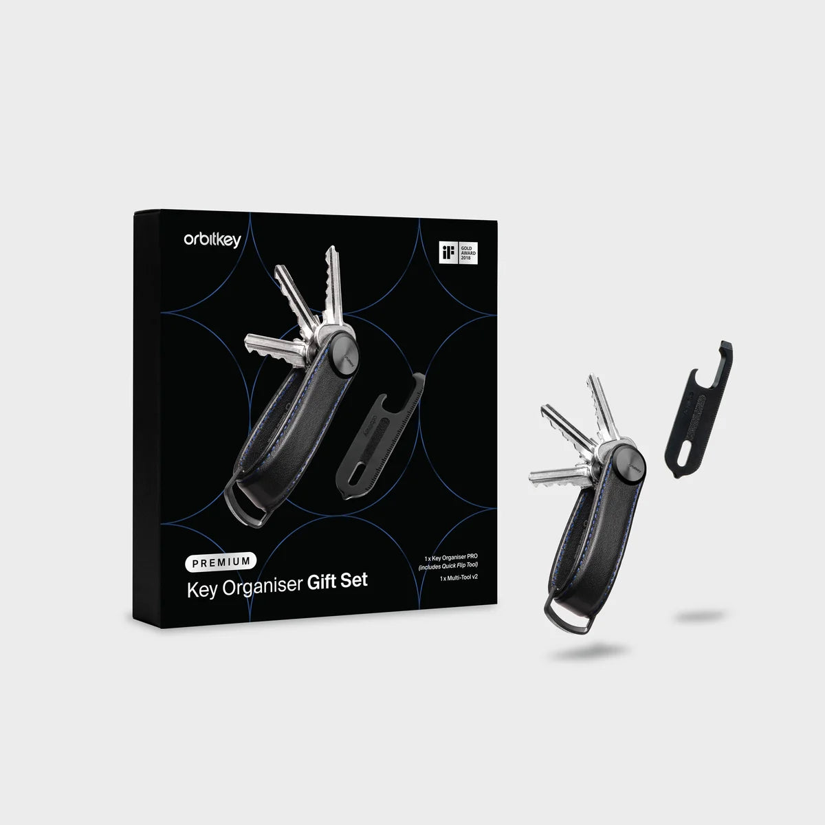 Key Organiser + Multi-Tool v2 Set | Blackout with Blue Stitching