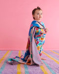 Rainbow Flowers Cotton Knitted Blanket
