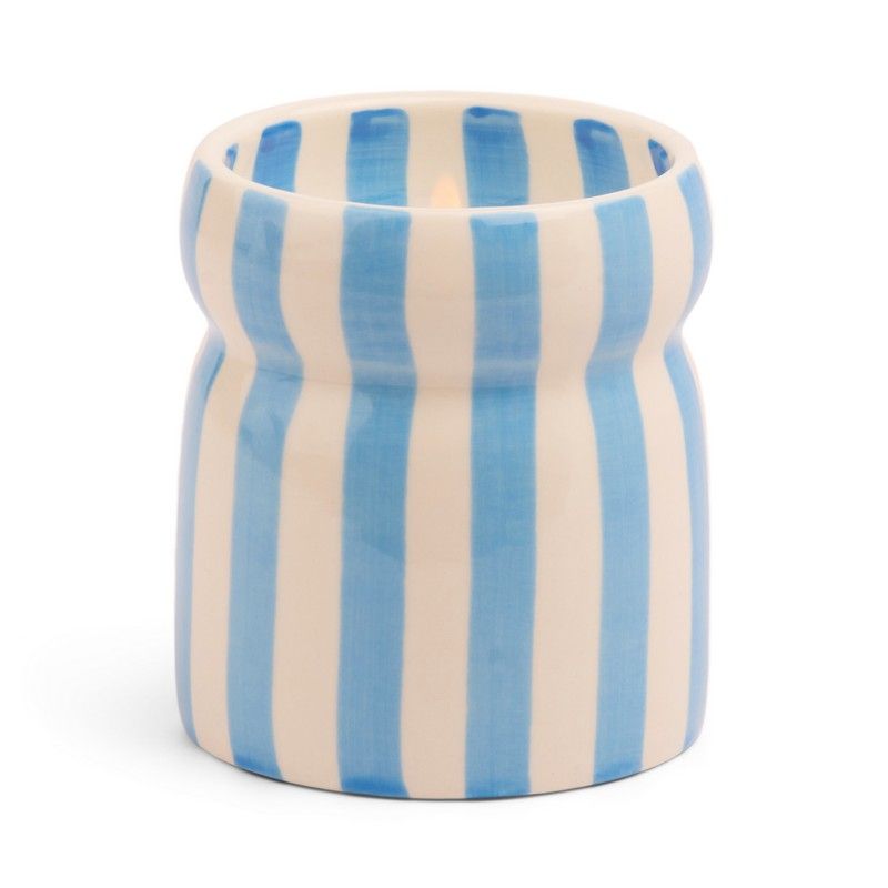 Cabana Striped Ceramic Candle | Lost At Sea