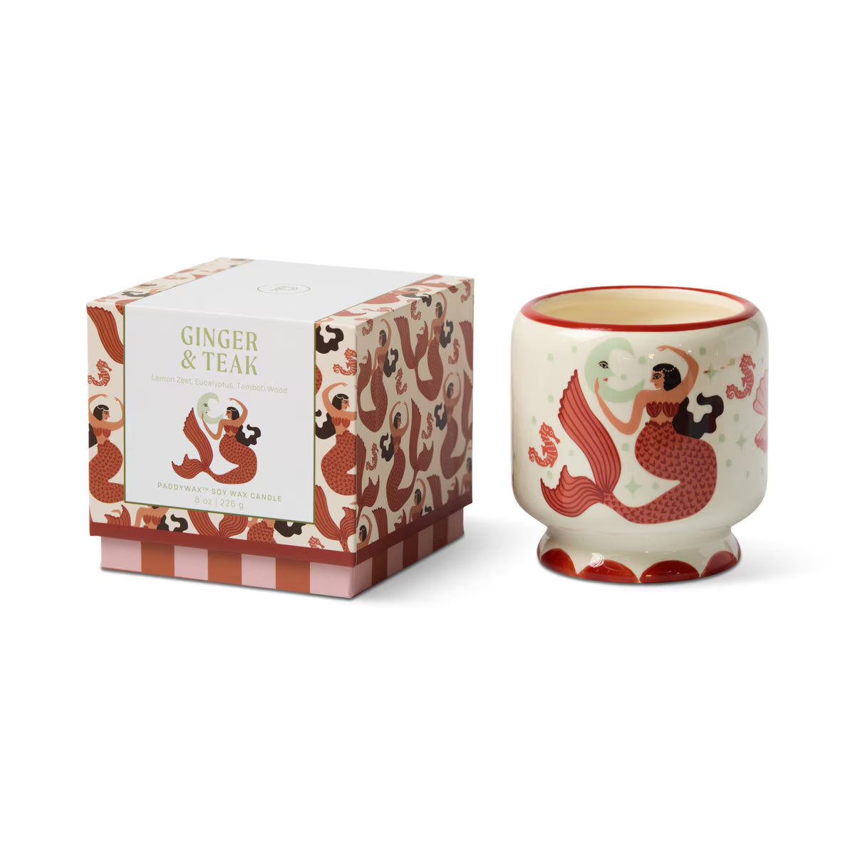 Adopo Ceramic Mermaid Candle | Ginger & Teak