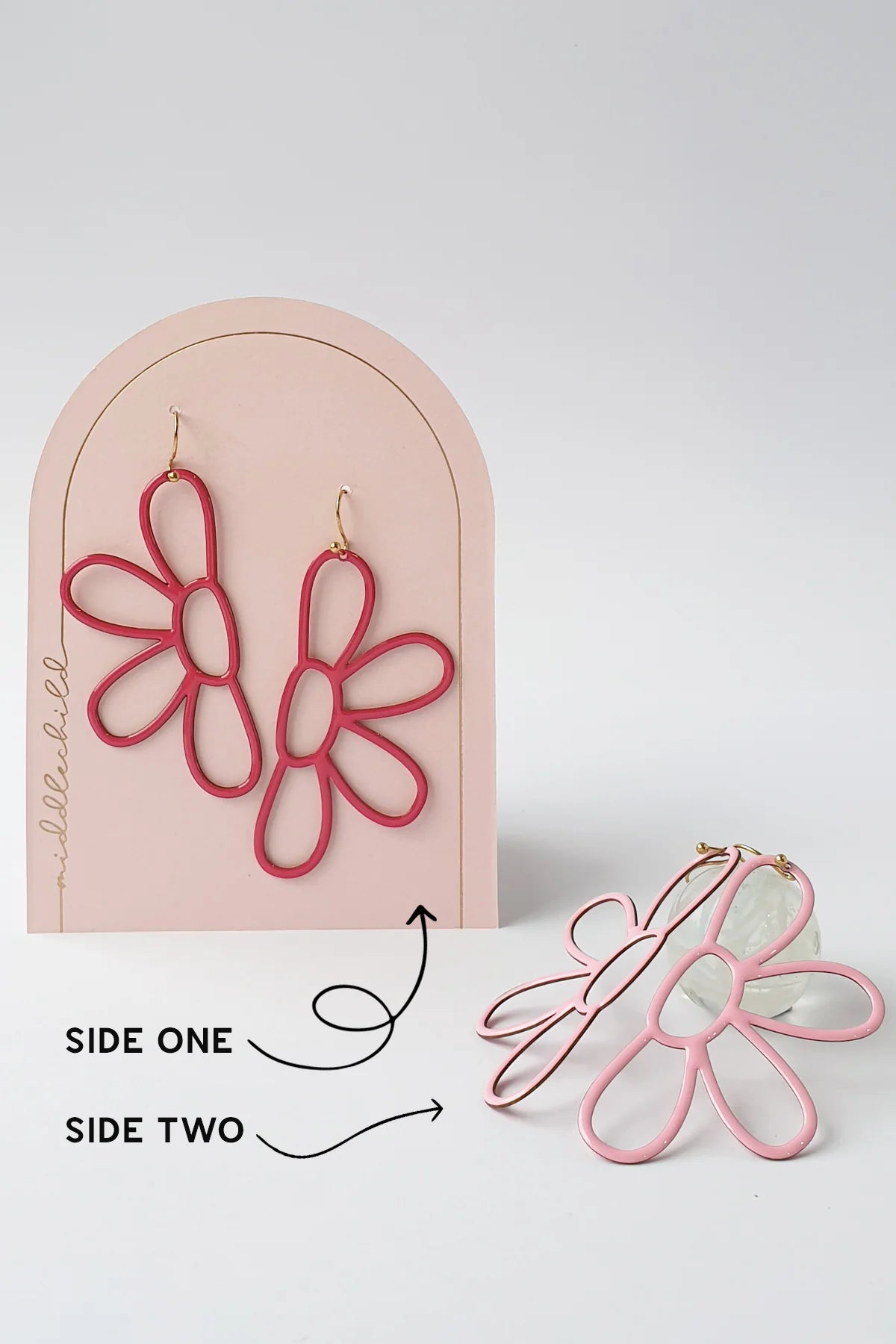 Dandy Line Earrings | Pink // Magenta