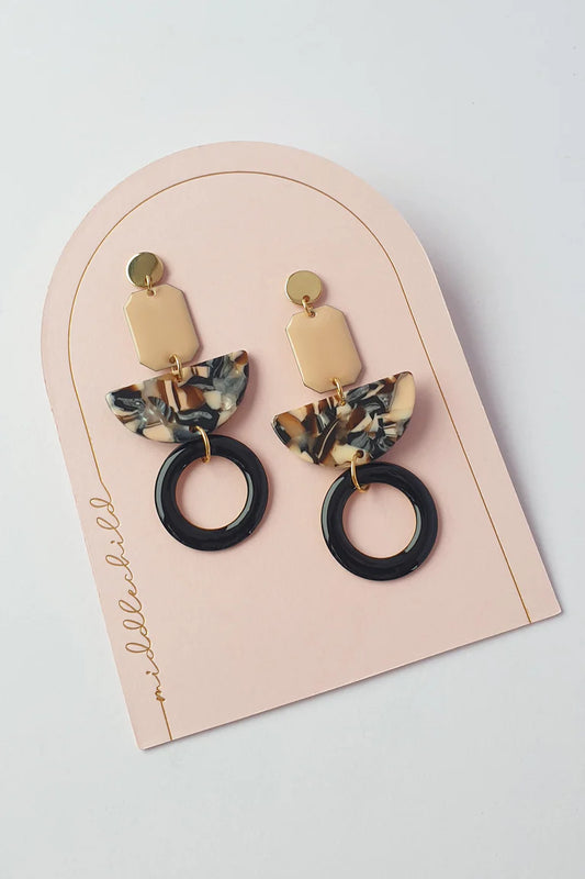 Deputy Earrings  | Black Macadamia