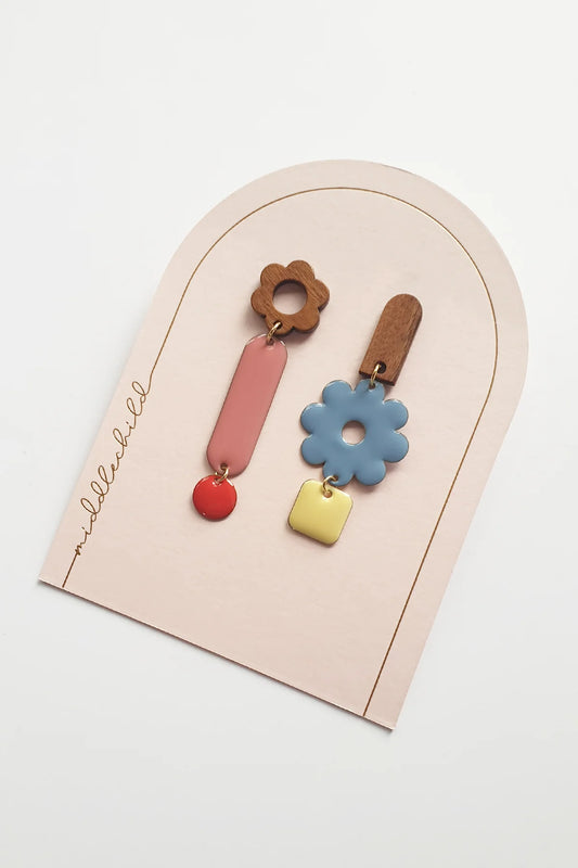 Jungle Gym Earrings | Pink/Blue