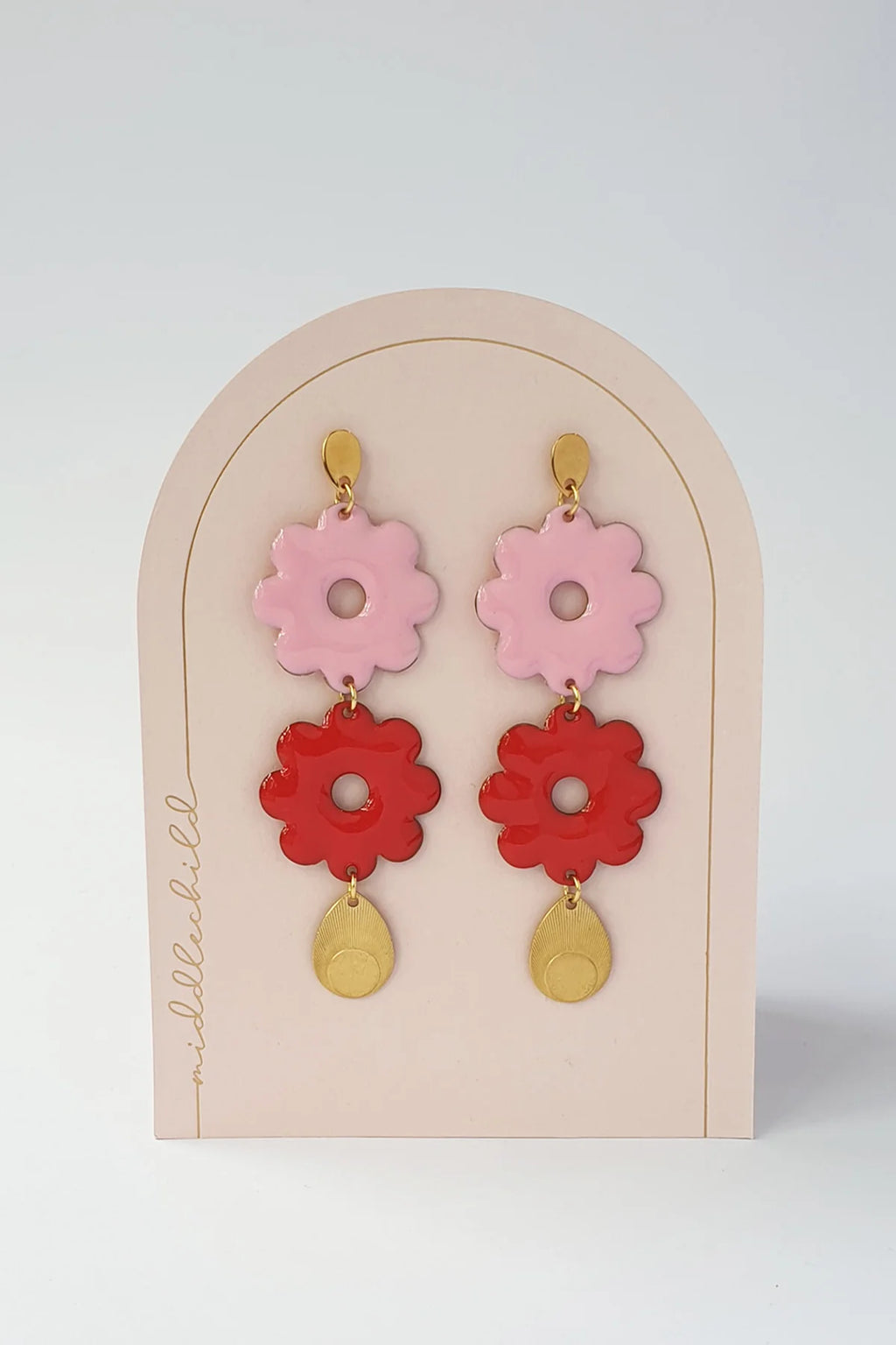 Pamper Earrings | Pink // Red