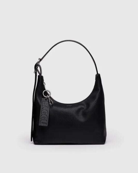 Mini Recycled Leather Shoulder Bag | Black