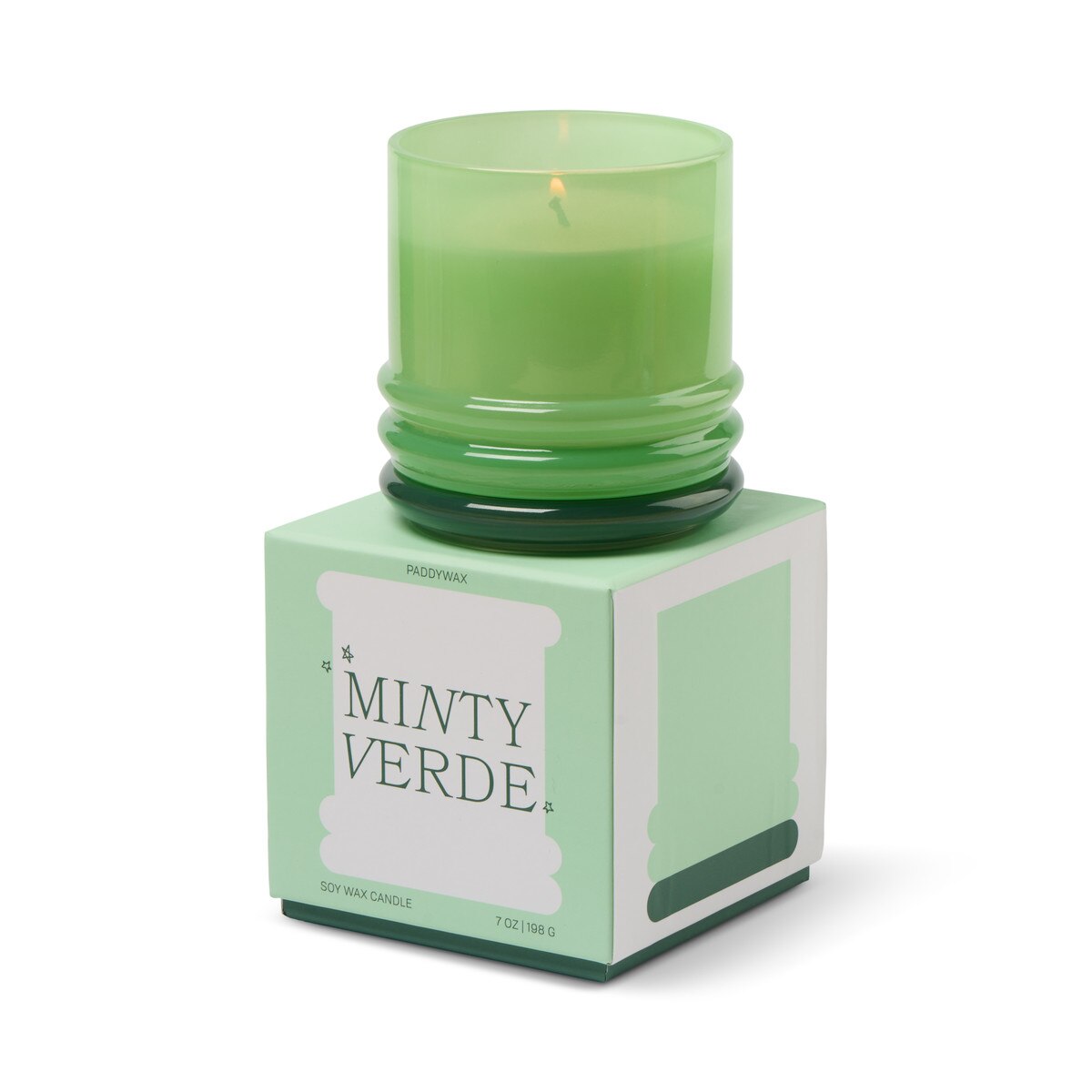 Stacked Glass Candle | Minty Verde