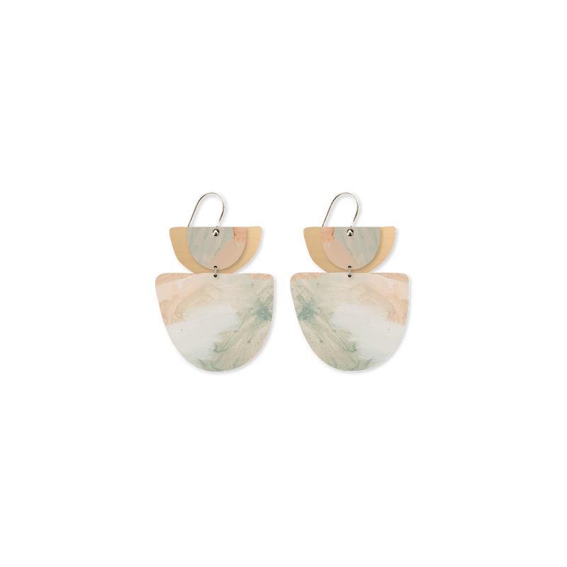 Kiasmin 2 Aura Layered Double Bell Drop Earrings