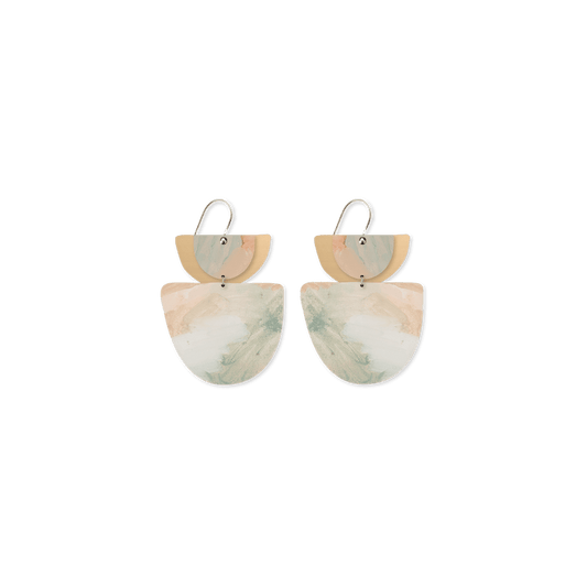 Kiasmin 2 Aura Layered Double Bell Drop Earrings