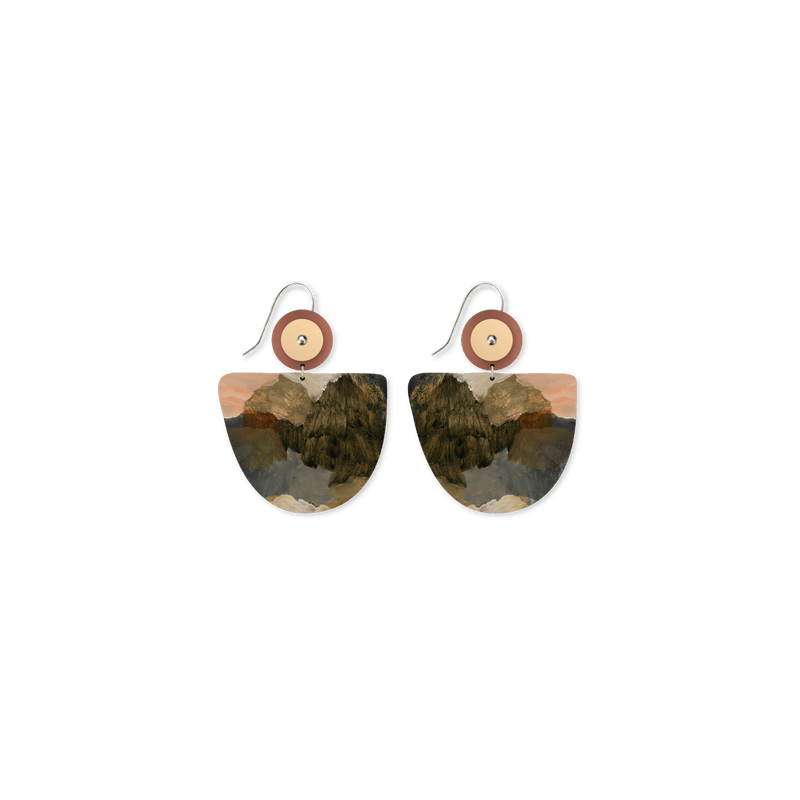 Kiasmin 2 Aura Elegance Organic Bell Circles Drop Earrings