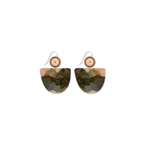 Kiasmin 2 Aura Elegance Organic Bell Circles Drop Earrings