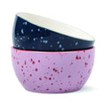 Bella Dipping Bowl Set | Navy & Lilac Splatter