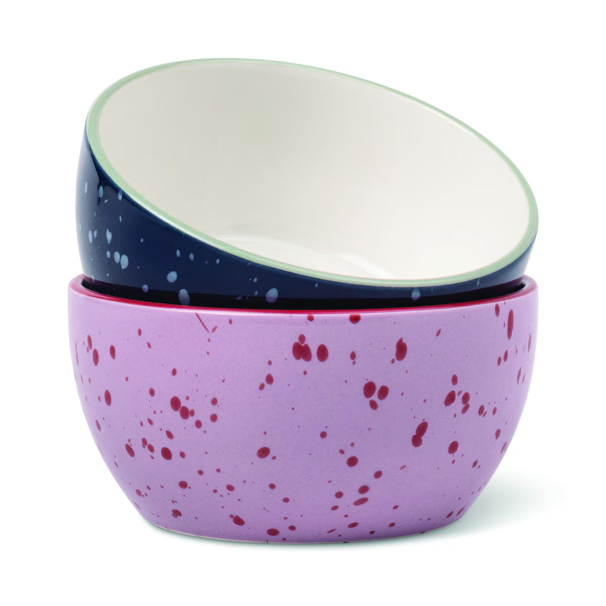 Bella Dipping Bowl Set | Navy & Lilac Splatter