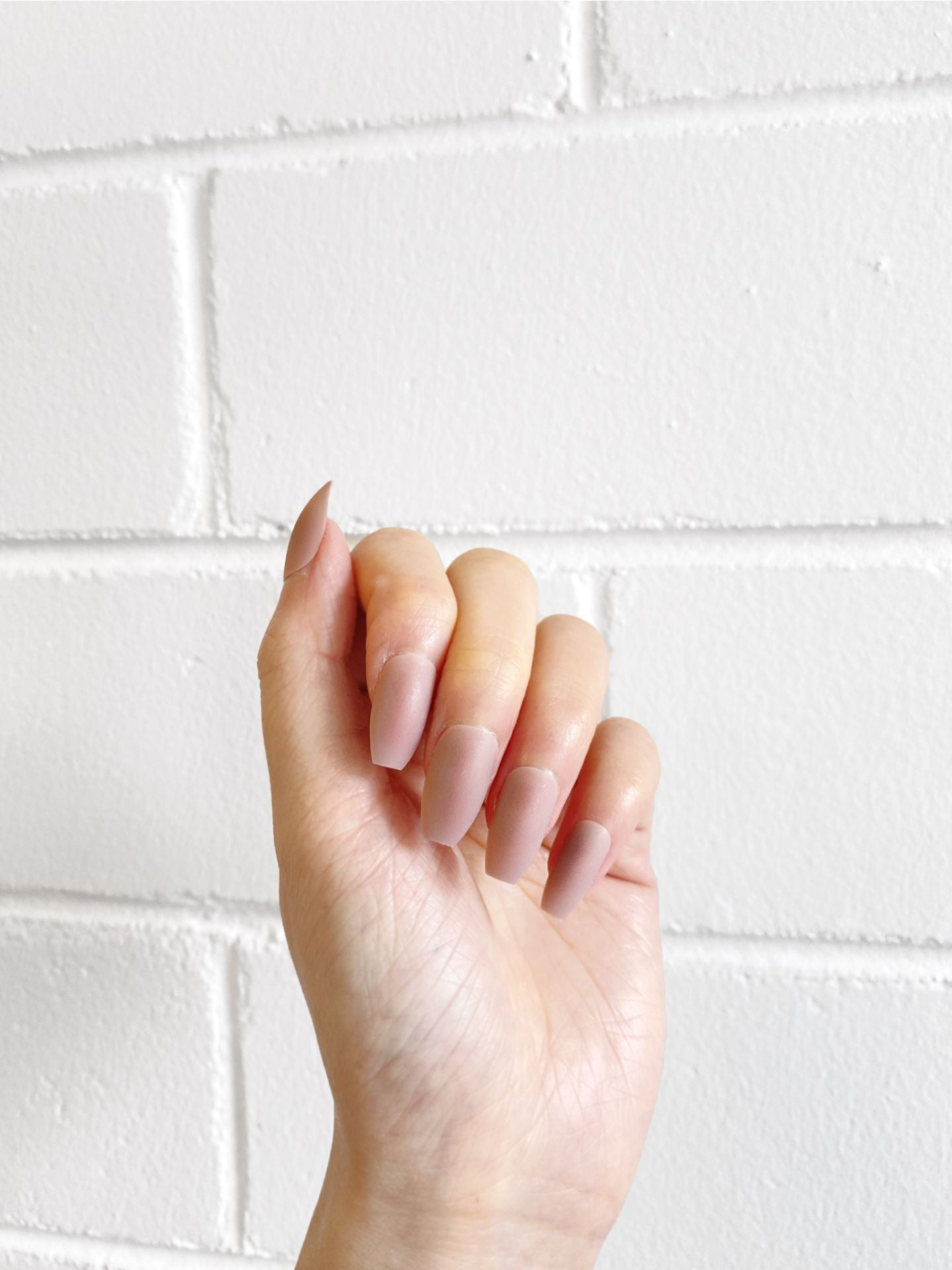 Matte Solid Colour Press On Nails | Nude