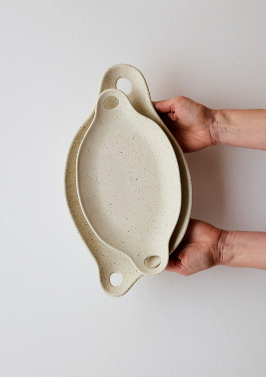 Soirée Offering Plate Set | Oatmeal