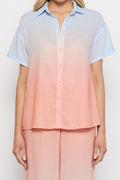 Linen Ombre Shirt & Pant Set | Blue/Orange