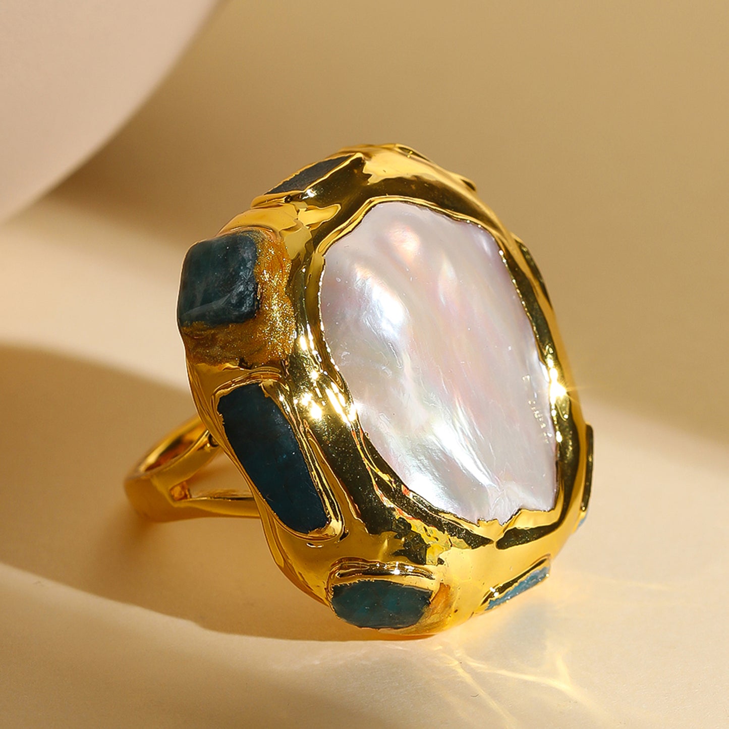 Chunky Gold Pearl/Stone Ring | Various Styles