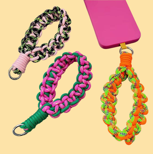 Chunky Wrist Phone Strap & Plate | Various Colours