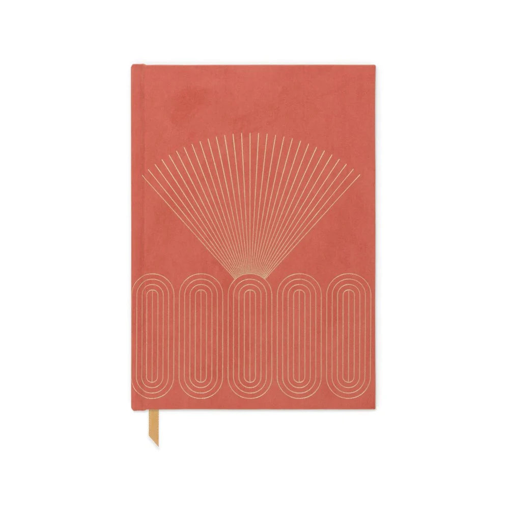 Suede Journal with Pocket | Radiant Rays - Terracotta
