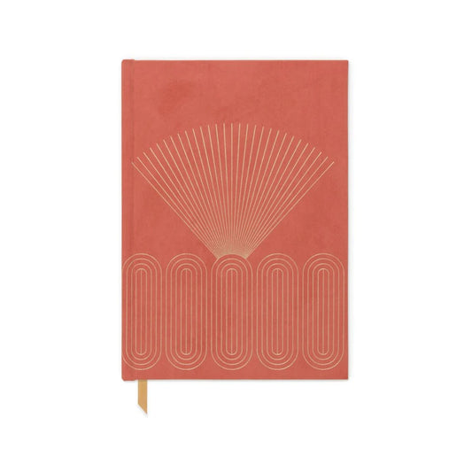 Suede Journal with Pocket | Radiant Rays - Terracotta