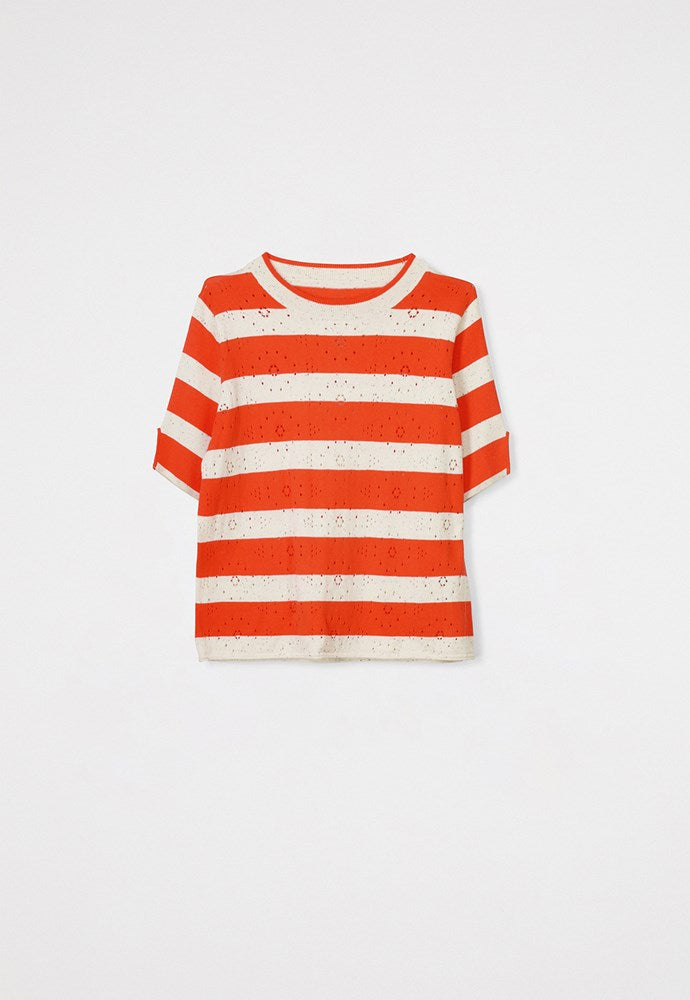 Rana Knit Tee | Red Stripe