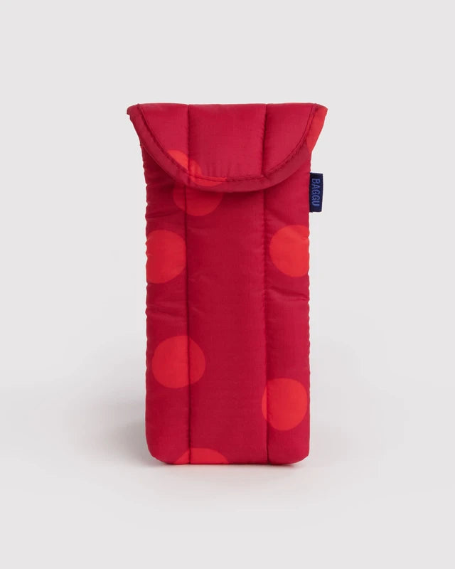 Puffy Glasses Sleeve | Red Polka Dot