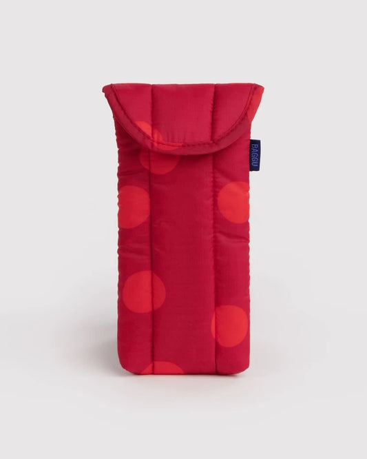 Puffy Glasses Sleeve | Red Polka Dot