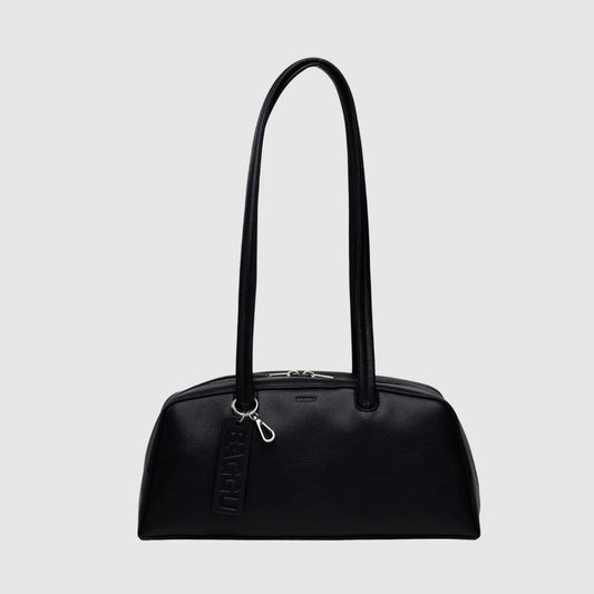 Recycled Leather Bowler Bag | Black