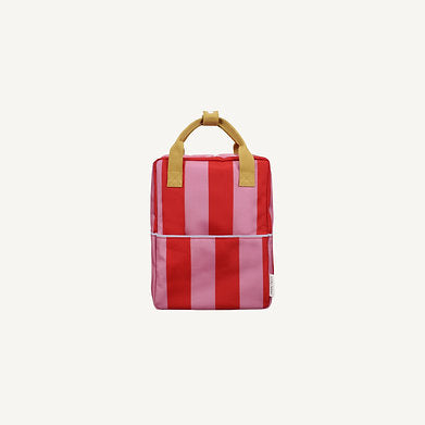 Medium Backpack Stripes | Red Apple + Rosebay Pink