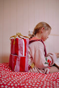 Medium Backpack Stripes | Red Apple + Rosebay Pink