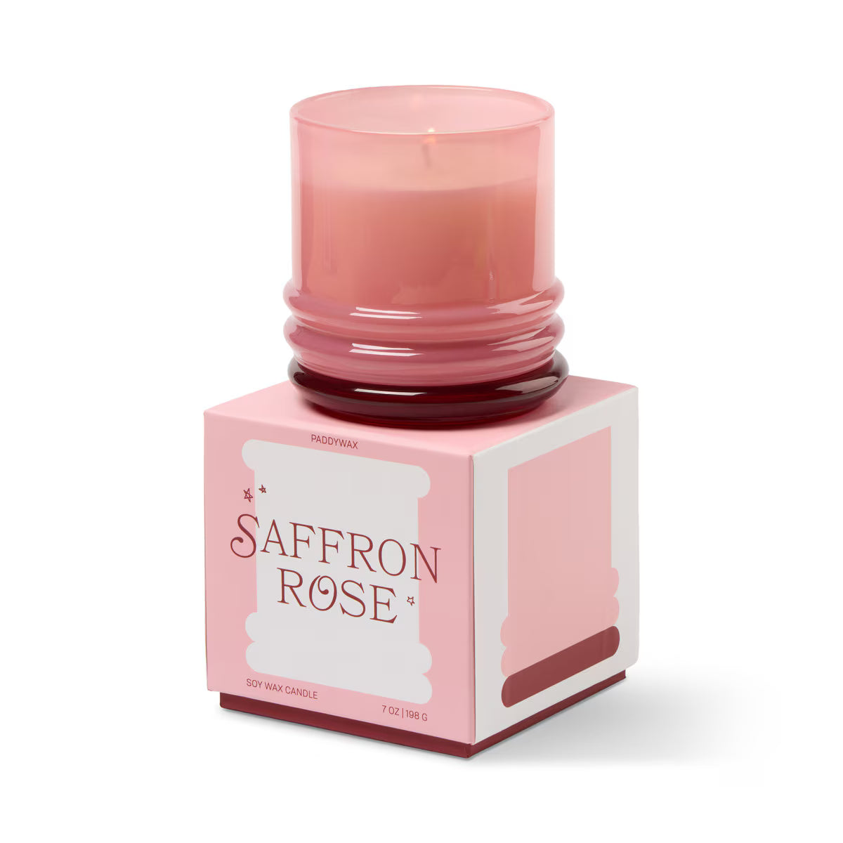 Stacked Glass Candle | Saffron Rose
