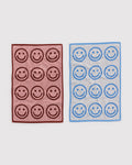 Hand Towel Set of 2 | Sky Blue & Blush Happy