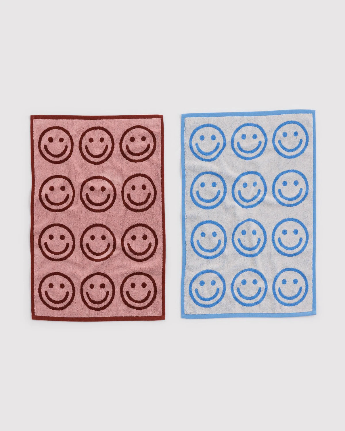 Hand Towel Set of 2 | Sky Blue & Blush Happy