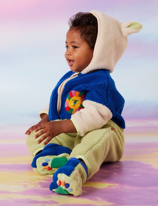 Lime & Blue | Sherpa Baby Bootie