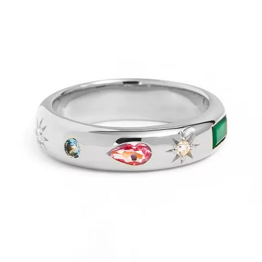 Gem Band Rings | Silver & Gold